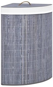 Cos de rufe din bambus, pentru colt, gri, 60 L Gri, 1