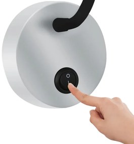 Lampă LED flexibilă de perete Brilagi MAYA LED/3W/230V 4000K argintiu