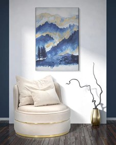 Tablou decorativ multicolor din lemn de Brad si panza, 80x3x120 cm, Mountain Tree Mauro Ferretti