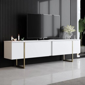 Set de mobilier pentru living Luxe, Alb- Auriu