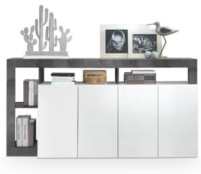 Comodă LENOR albă/antracit