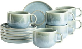 Mäser Set de cești de cafea cu farfurioare Cordelia Atacama Green, 6+6 buc.