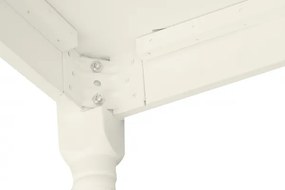 Masa fixa, L80 80 H78 cm, culoare alb antic, Lemn Masiv