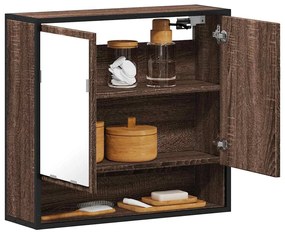 vidaXL Dulap de baie cu oglindă stejar maro 65x20x60 cm lemn compozit