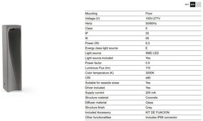 Stalp LED iluminat exterior IP55 GROT 3000K H-70cm gri