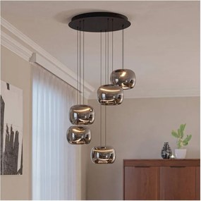 Eglo 390434 - Lustră LED dimmabilă pe cablu HORTUNAS 5xLED/5,8W/230V negru/fumuriu