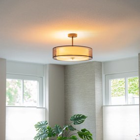 Plafoniera moderna neagra cu alb 50cm 3 lumini - Drum Duo