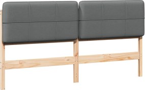 vidaXL Tăblie tapițată Maro și gri deschis 180 cm Lemn de pin masiv