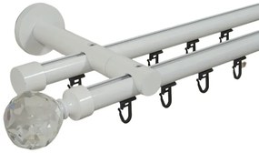 Galerie dubla Kula crystal teava profil alb 19mm/19mm (Alege marime: 200 cm)