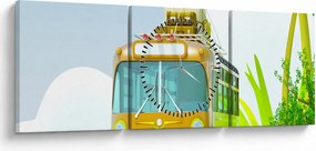 Tablou - Excursie tropicală (cu ceas) (90x30 cm)