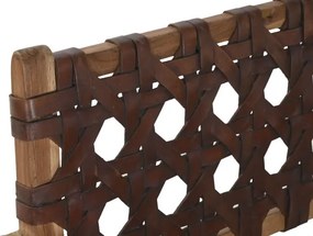 Scaun dining din lemn de tec si piele naturala " Country Leather "