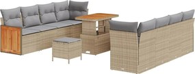 vidaXL Set de canapele pentru grădină 12 pcs Beige și gri deschis