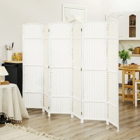 HOMCOM Paravan Decorativ pliabil cu 6 panouri, 240x170 cm, Negru | Aosom Romania