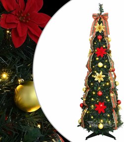 vidaXL Brad de Crăciun artificial cu 100 LED Verde 155 cm PVC