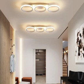 Lustra LED Plafoniera, B130-3BK, 3 Tipuri De Lumina, 54W, Alb Rotunda
