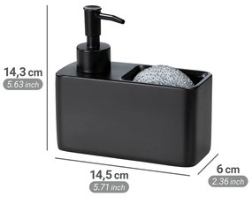 Dozator de detergent cu spațiu pentru burete Wenko Resa, negru,