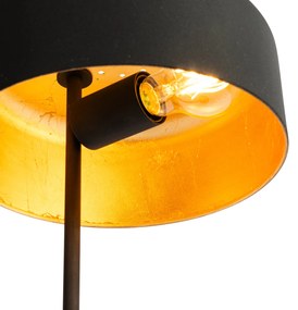 Lampa de masa retro neagra cu interior auriu - Jinte