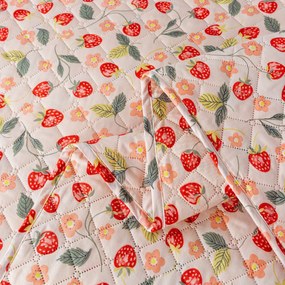 Cuvertura de pat cu model STRAWBERRY roz Dimensiune: 220 x 240 cm