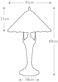 Elstead QZ-CAMBRIDGE-TL - Lampă de masă Tiffany BELLE 2xE27/75W/230V