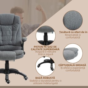 Vinsetto Fotoliu Relax cu 6 Zone de Masaj, Spătar Reglabil și Design Ergonomic, Gri | Aosom Romania