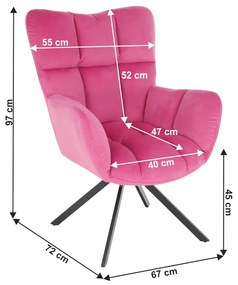 Scaun de design, tesatura roz, KOMODO