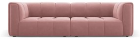 Canapea Serena cu 3 locuri si tapiterie din catifea, roz