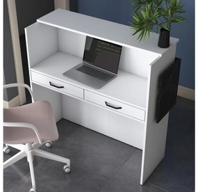 Masă PC Pemola (albă + marmură neagră). 1094523