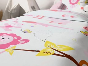Lenjerie de pat pentru patut din bumbac Renforce ZOO roz Dimensiune lenjerie de pat: 45 x 65 cm | 90 x 140 cm