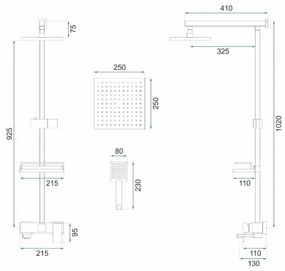 REA-P7050 - Set de duș JACK cu baterie, finisaj auriu periat
