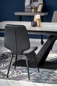 Set masa extensibila Vinston 180-230 cm + 4 scaune K424 gri/negru