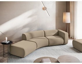 Șezlong bej cu tapițerie din catifea (cu colț pe partea stângă) Ekahi – Makamii