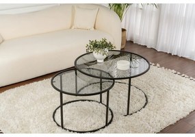 Set de măsuțe de cafea Aurum Black and Grey80 cm, 2 buc.