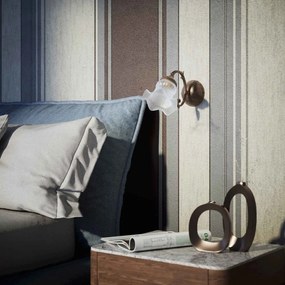 Aplica de perete stil clasic italian din alama si sticla Ricciolo