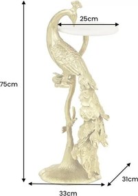 Masuta laterala design unic WILDLIFE PEACOCK 75cm