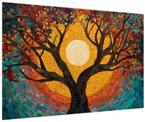 Tablou - Soarele în coroana arborelui vieții (90x60 cm)