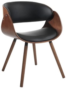 Scaun de sufragerie negru/maro închis cu cotiere tapițat Visby Evo – Tomasucci