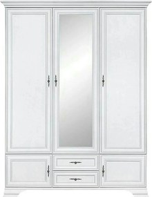 Dulap vintage dormitor IDENTO, alb, PAL, cu 5 usi si 2 sertare, 160x61