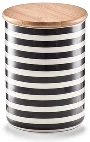 Recipient ceramic STRIPES cu capac din bambus, 580 ml, ZELLER