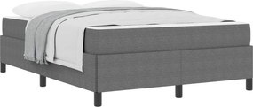 vidaXL Cadru de pat cu saltea Gri deschis 140 x 190 cm țesătură