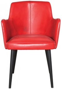 Scaun dining, rosu,din piele naturala, Coque