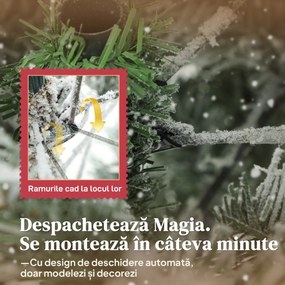 HOMCOM Pom de Crăciun înzăpezit 150 cm cu Bază Metalică Pliabilă | Aosom Romania