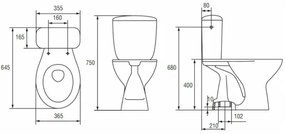 Cersanit K08-029 - Vas WC stativ cu capac PRESIDENT, ceramică, alb