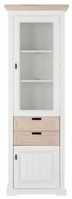 Vitrina Porto Dreapta Cu 2 Usi Si 2 Sertare Alb Si Natur, 67.5 Cm