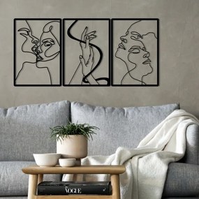 SET 3x decorațiune de perete 109x50 cm metal dragoste