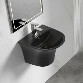 Lavoar suspendat Inter Ceramic oval negru mat 48.5 cm