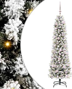 vidaXL Brad de Crăciun artificial Alb 180 cm PVC și metal și plastic