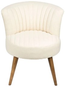 Scaun dining, crem, din lemn de cauciuc si textil, Demeure