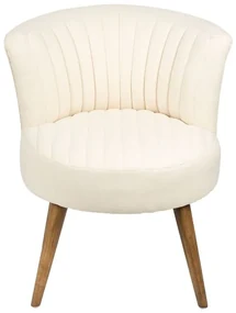 Scaun dining, crem, din lemn de cauciuc si textil, Demeure