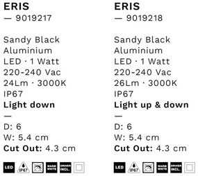 Spot LED incastrat iluminat exterior ambiental IP67 ERIS negru