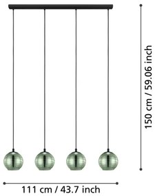 Lustră pe cablu LEMORIETA 4xE27/40W/230V Eglo 39686